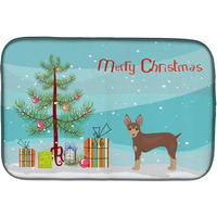 "Caroline's Treasures CK3474DDM Miniature Fox Terrier Christmas Tree dish-drying-mats, 14 x 21, Multicolor"