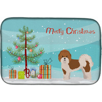"Caroline's Treasures CK3853DDM Mal-Shi Christmas Tree dish-drying-mats, 14 x 21, Multicolor"