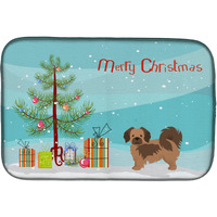 "Caroline's Treasures CK3488DDM Tibetan Spaniel Christmas Tree dish-drying-mats, 14 x 21, Multicolor"