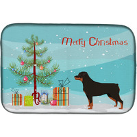 "Caroline's Treasures CK3558DDM Rottweiler Christmas Tree dish-drying-mats, 14 x 21, Multicolor"
