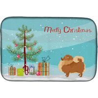 "Caroline's Treasures CK3555DDM Pomeranian Christmas Tree dish-drying-mats, 14 x 21, Multicolor"