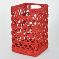 Heritage Lace MC-1125RR Mode Crochet Basket  Ruby Red - 9 x 5.5 x 5.5 in.