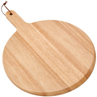 Rubberwood Pizza Board With Handle 13.5"