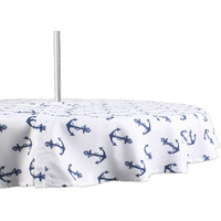 DII Anchors Print Outdoor Tablecloth With Zipper 60 Round