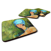 "Caroline's Treasures MW1363FC Young Voncile Still in High School Foam Set of 4 coasters, Multicolor"