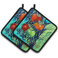 "Caroline's Treasures MW1359PTHD Tomato Pair of Pot Holders potholders, Multicolor"