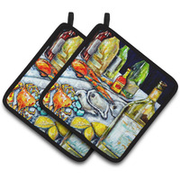 "Caroline's Treasures MW1349PTHD Sit a Spell Pair of Pot Holders potholders, Multicolor"