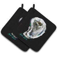 "Caroline's Treasures MW1336PTHD Lucky Oyster Pair of Pot Holders potholders, Multicolor"