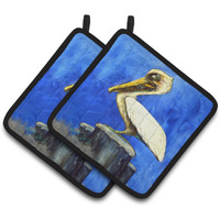 "Caroline's Treasures MW1352PTHD Pelican Texas Pete Pair of Pot Holders potholders, Multicolor"