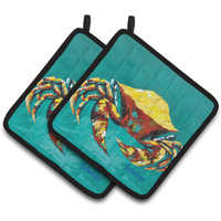 "Caroline's Treasures MW1322PTHD Crab Tunnel Pair of Pot Holders potholders, Multicolor"