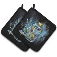 "Caroline's Treasures MW1335PTHD Lightning Bugs Pair of Pot Holders potholders, Multicolor"