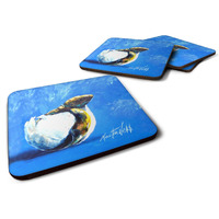 "Caroline's Treasures MW1302FC Baby Turtle Foam Set of 4 coasters, Multicolor"