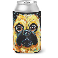 Carolines Treasures MW1346CC Pug It Out Can or Bottle Hugger cold-beverage-koozies, Multicolor