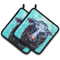 "Caroline's Treasures MW1340PTHD Moo Cow Pair of Pot Holders potholders, Multicolor"