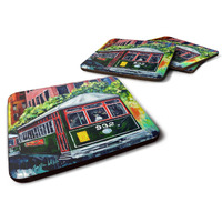"Caroline's Treasures MW1351FC Streetcar St. Charles #2 Foam Set of 4 coasters, Multicolor"