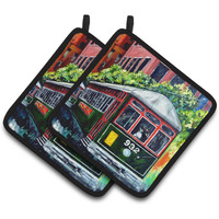 "Caroline's Treasures MW1351PTHD Streetcar St. Charles #2 Pair of Pot Holders potholders, Multicolor"