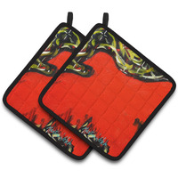 "Caroline's Treasures MW1348PTHD Scared Crow Pair of Pot Holders potholders, Multicolor"