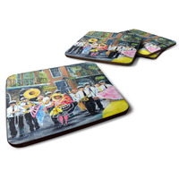 "Caroline's Treasures MW1328FC French Quarter Frolic Foam Set of 4 coasters, Multicolor"