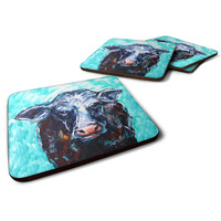 "Caroline's Treasures MW1340FC Moo Cow Foam Set of 4 coasters, Multicolor"