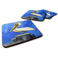 "Caroline's Treasures MW1352FC Pelican Texas Pete Foam Set of 4 coasters, Multicolor"