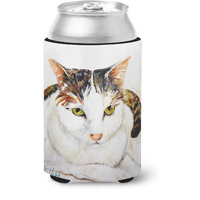 "Caroline's Treasures MW1334CC Lanie Cat Can or Bottle Hugger cold-beverage-koozies, Multicolor"