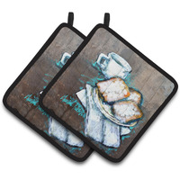 "Caroline's Treasures MW1344PTHD Beignets Piping Hot Pair of Pot Holders potholders, Multicolor"
