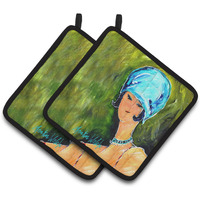 "Caroline's Treasures MW1363PTHD Young Voncile Still in High School Pair of Pot Holders potholders, Multicolor"