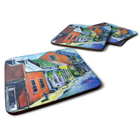 "Caroline's Treasures MW1350FC Somewhere Close Houses Foam Set of 4 coasters, Multicolor"