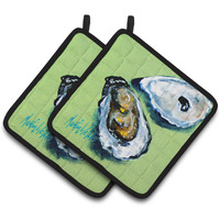 "Caroline's Treasures MW1361PTHD Two Shells Oyster Pair of Pot Holders potholders, Multicolor"