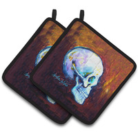 "Caroline's Treasures MW1341PTHD Skeleton My Best Side Pair of Pot Holders potholders, Multicolor"