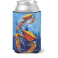 "Caroline's Treasures MW1345CC Crab Puddle O' Two Can or Bottle Hugger cold-beverage-koozies, Multicolor"