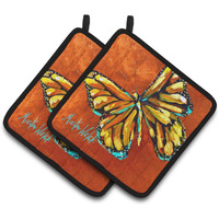 "Caroline's Treasures MW1339PTHD Monarch Butterfly Pair of Pot Holders potholders, Multicolor"