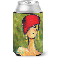 "Caroline's Treasures MW1301CC Lady Aziline Can or Bottle Hugger cold-beverage-koozies, Multicolor"