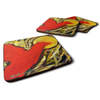 "Caroline's Treasures MW1323FC Crow at Midnight Foam Set of 4 coasters, Multicolor"