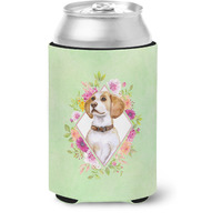 "Caroline's Treasures CK4277CC Beagle Green Flowers Can or Bottle Hugger cold-beverage-koozies, 12 oz, Multicolor"