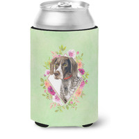 "Caroline's Treasures German Shorthaired Pointer Green Flowers Can or Bottle Hugger cold-beverage-koozies, 12 oz, Multicolor"