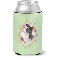 "Caroline's Treasures CK4418CC Border Collie Green Flowers Can or Bottle Hugger cold-beverage-koozies, 12 oz, Multicolor"