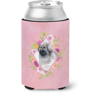 "Caroline's Treasures CK4162CC Moscow Watchdog Pink Flowers Can or Bottle Hugger cold-beverage-koozies, 12 oz, Multicolor"