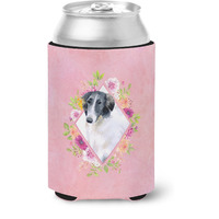 "Caroline's Treasures CK4122CC Borzoi Pink Flowers Can or Bottle Hugger cold-beverage-koozies, 12 oz, Multicolor"
