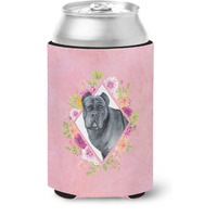 "Caroline's Treasures CK4125CC Cane Corso Pink Flowers Can or Bottle Hugger cold-beverage-koozies, 12 oz, Multicolor"