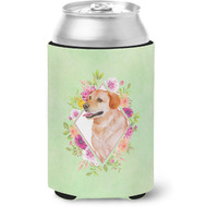 "Caroline's Treasures Yellow Labrador Retriever Green Flowers Can or Bottle Hugger cold-beverage-koozies, 12 oz, Multicolor"