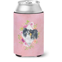 "Caroline's Treasures CK4165CC Papillon Pink Flowers Can or Bottle Hugger cold-beverage-koozies, 12 oz, Multicolor"