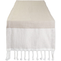 DII Stone Bordered Dobby Table Runner 15x72