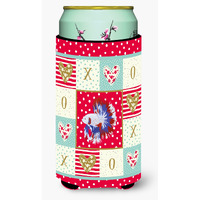 "Caroline's Treasures CK5483TBC Comb Tail Betta Love Tall Boy Hugger cold-beverage-koozies, Multicolor"