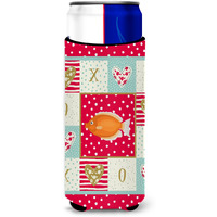 "Caroline's Treasures CK5488MUK Kissing Gourami Love Ultra Hugger for slim cans cold-beverage-koozies, Multicolor"
