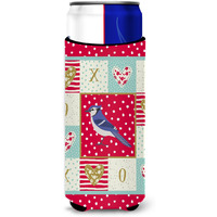"Caroline's Treasures CK5513MUK Jay Bird Love Michelob Ultra Hugger for slim cans cold-beverage-koozies, Multicolor"