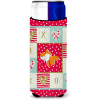 "Caroline's Treasures CK5475MUK Oranda Red Cap Goldfish Love Ultra Hugger slim cans cold-beverage-koozies, Multicolor"
