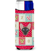 "Caroline's Treasures CK5141MUK Oriental Bicolor Cat Ultra Hugger for slim cans cold-beverage-koozies, Multicolor"
