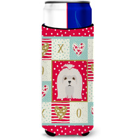"Caroline's Treasures CK5217MUK Maltese Michelob Ultra Hugger for slim cans cold-beverage-koozies, Multicolor"