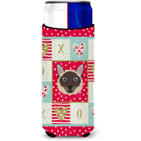 "Caroline's Treasures CK5163MUK Siamese Traditional Cat Ultra Hugger for slim cans cold-beverage-koozies, Multicolor"